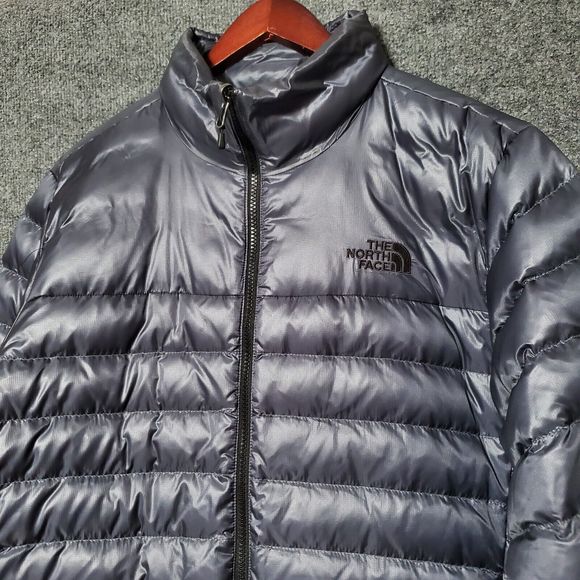 The North Face 550 Goose Down Jacket Puffer Quilted Full Zip Mens Large Grey - Picture 1 of 15